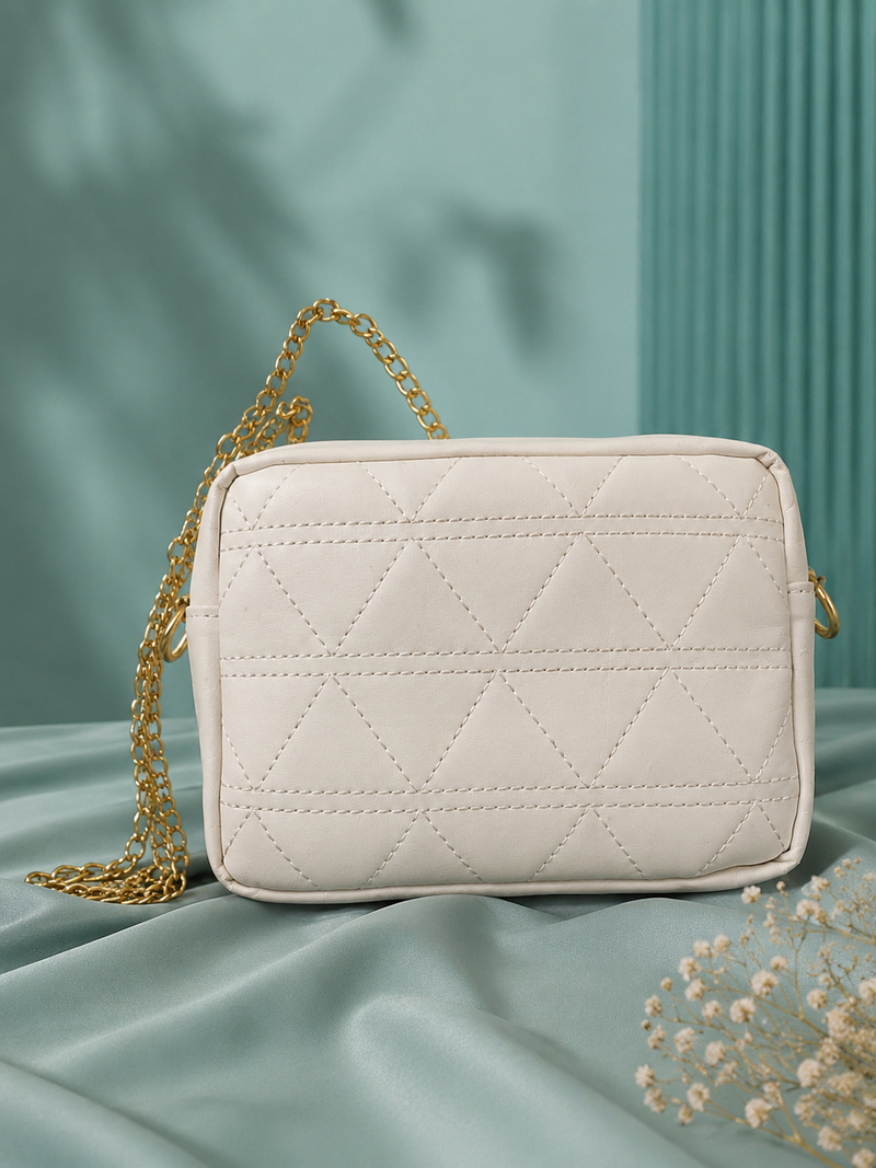 Aura Triangle Crossbody - White