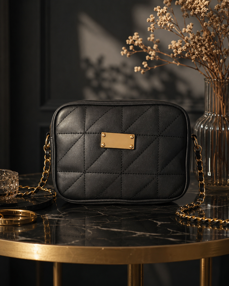 Aura Buckle Crossbody - Black