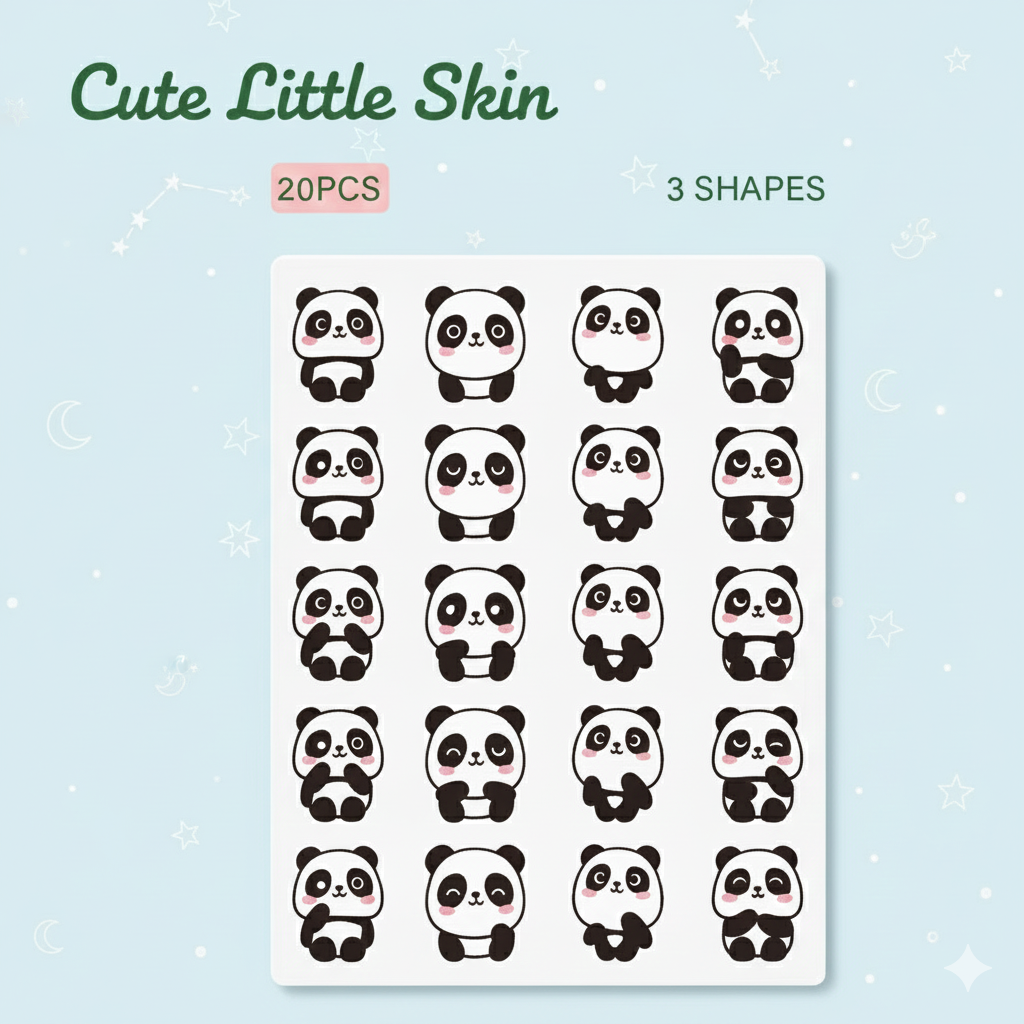 Cute Little Skin's - Cartoon Panda Hydro-colloid Pus Absorbing Ultra-thin Acne Patch