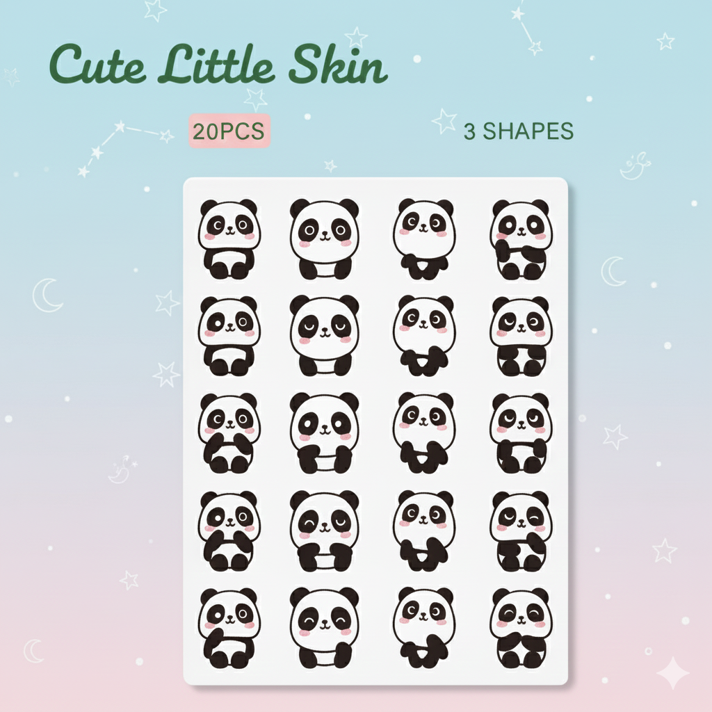 Cute Little Skin's - Cartoon Panda Hydro-colloid Pus Absorbing Ultra-thin Acne Patch